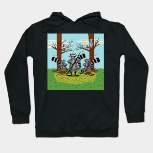 Raccoons Playing Bassoons Hoodie